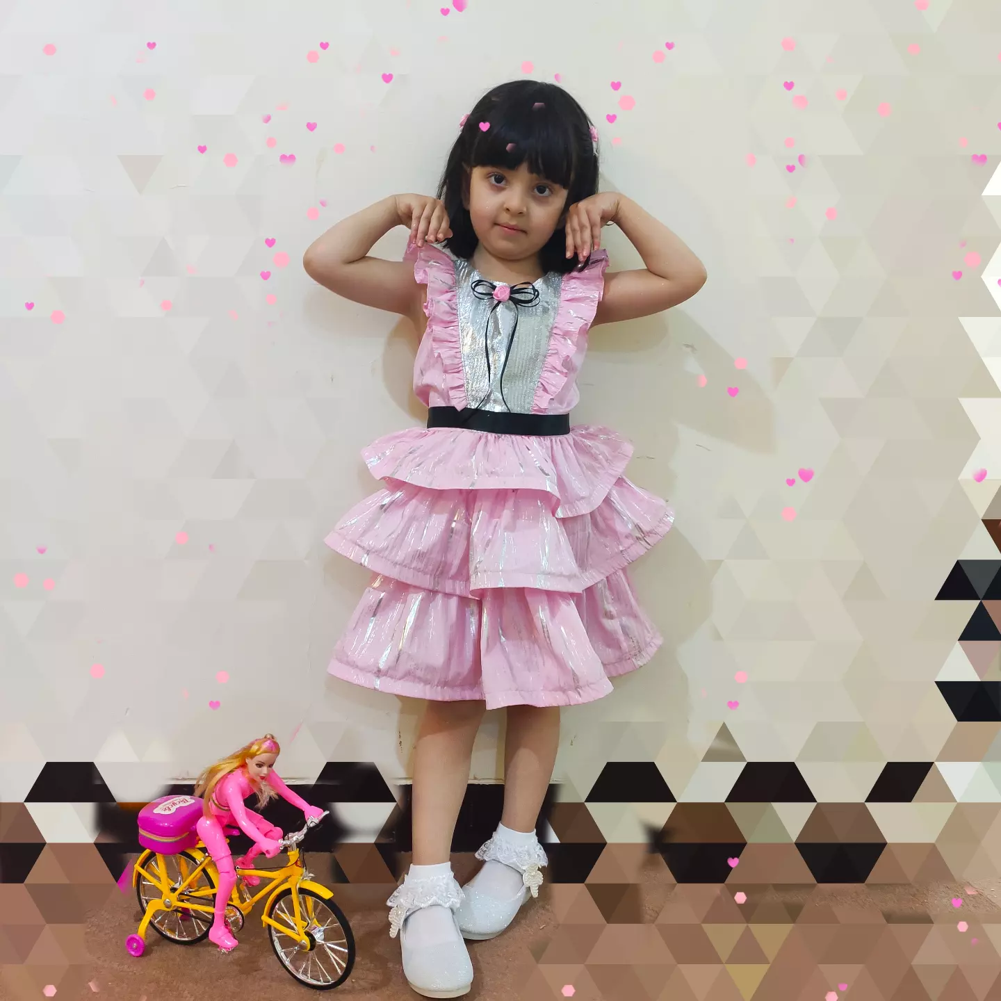 تک رنگ صورتی نقره ای